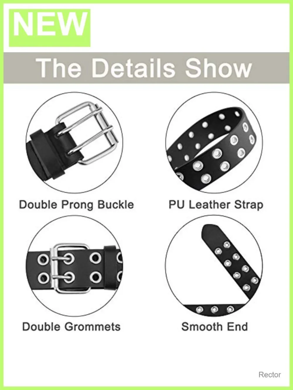 Grommet Studded Punk Belt Faux Leather Y2K Goth Waist Belt Unisex